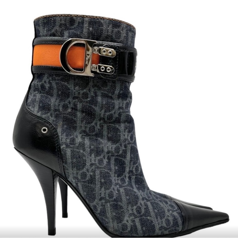 Dior Gray and Orange Ankle Boots